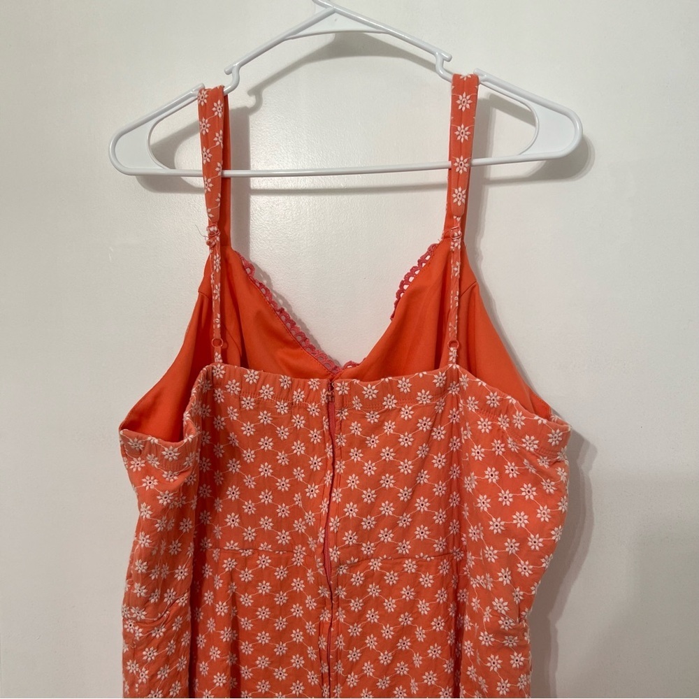 Trixxi Sun Dress Orange Peach White Embroidered Flowers 3X spaghetti straps - Picture 9 of 12